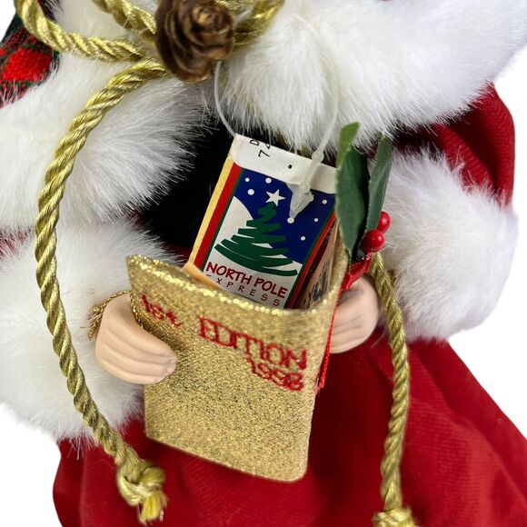 Vintage Christmas Caroler Tree Topper 15” Figurine 1998 Red Robe Holiday Decor - Picture 3 of 7